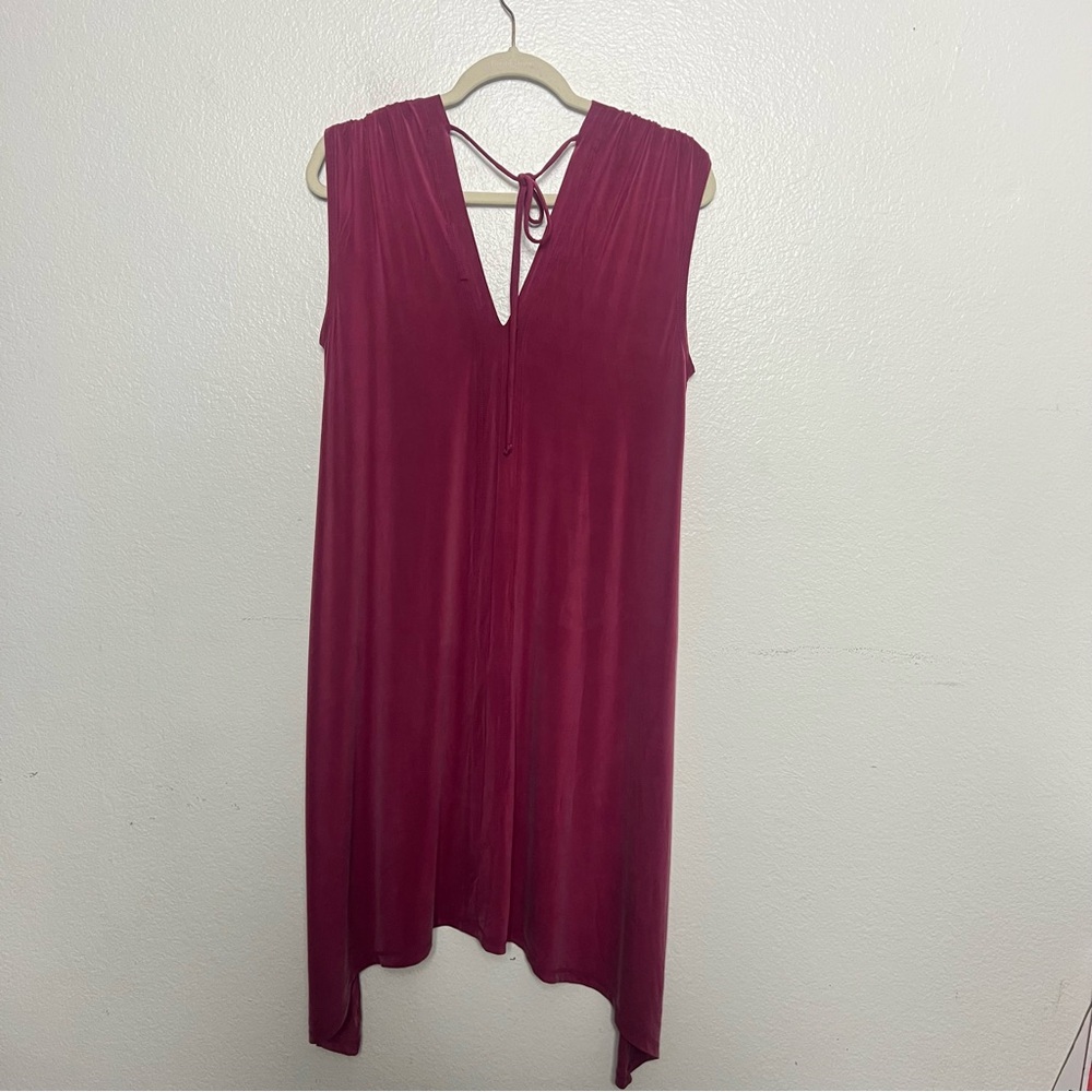 Eri + Ali Anthropologie Brielle Tunic Midi Sleeveless Wine Fuchsia Size S NWT - Picture 5 of 10